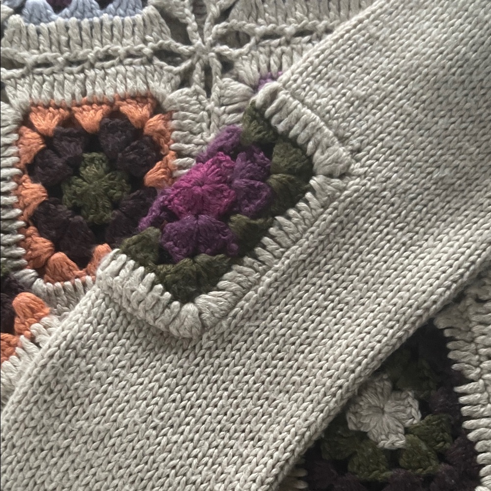 Multicolor Crochet Patchwork Cardigan - Picture 3 of 6